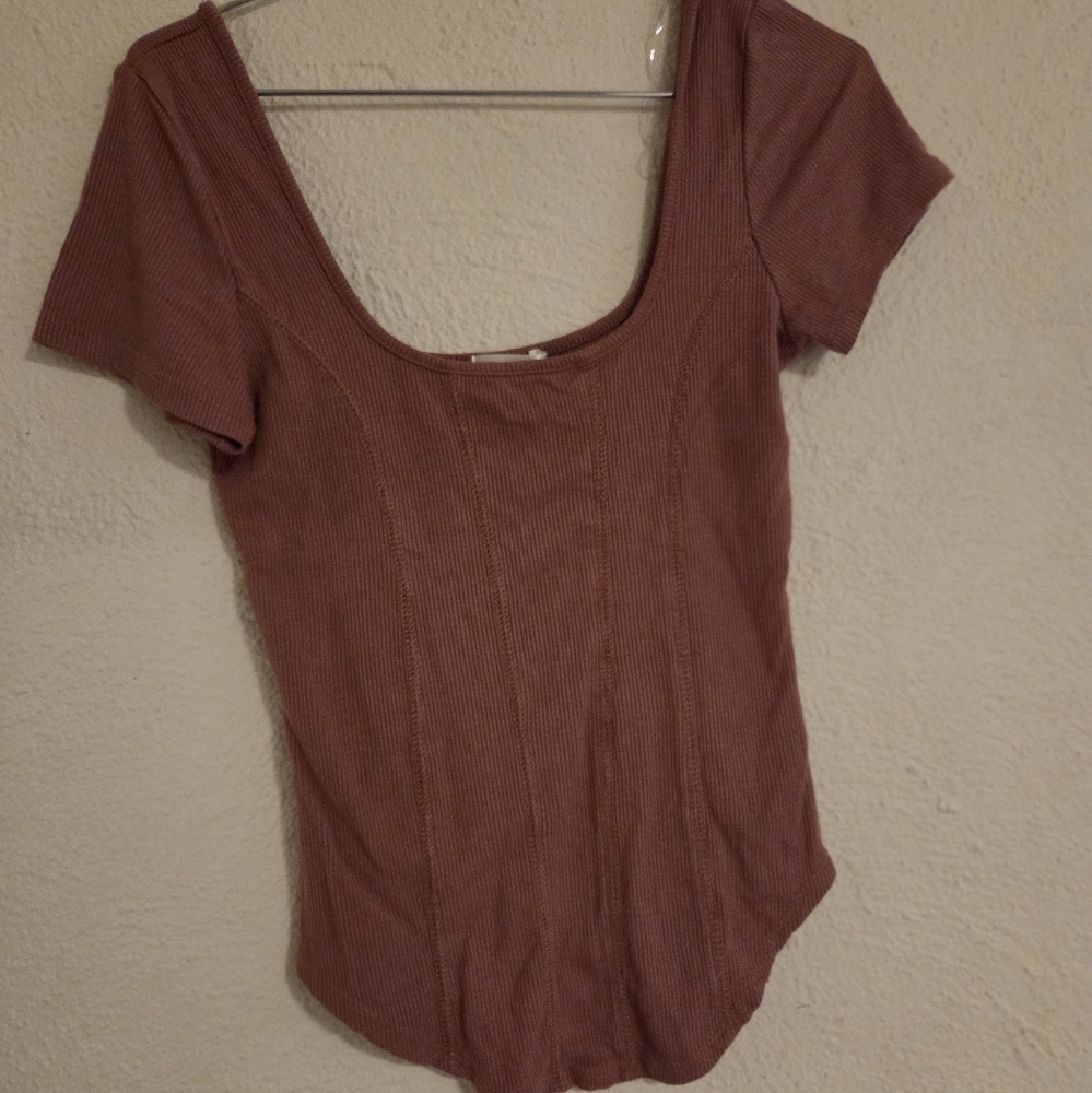 Bozzolo Mauve Ribbed Bodysuit